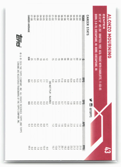 2023-24 Topps Chrome #43 Alonzo Mourning 17782