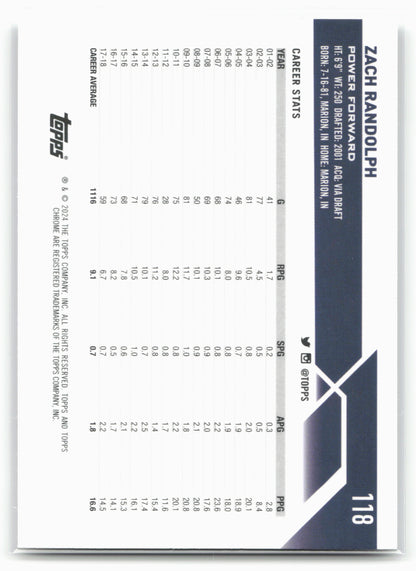 2023-24 Topps Chrome #118 Zach Randolph 17786