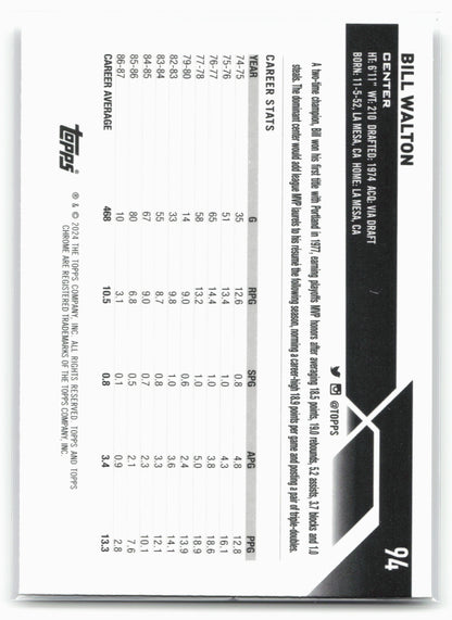 2023-24 Topps Chrome #94 Bill Walton 17796