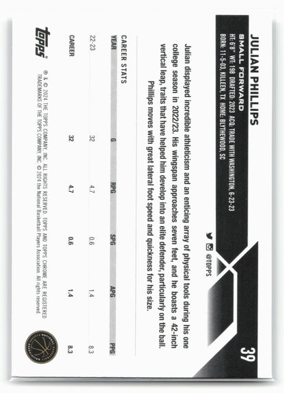 2023-24 Topps Chrome #39 Julian Phillips 17798