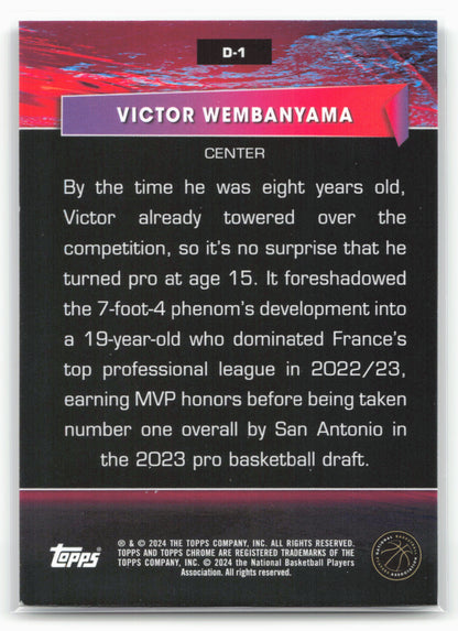 2023-24 Topps Chrome #D-1 Victor Wembanyama Destiny