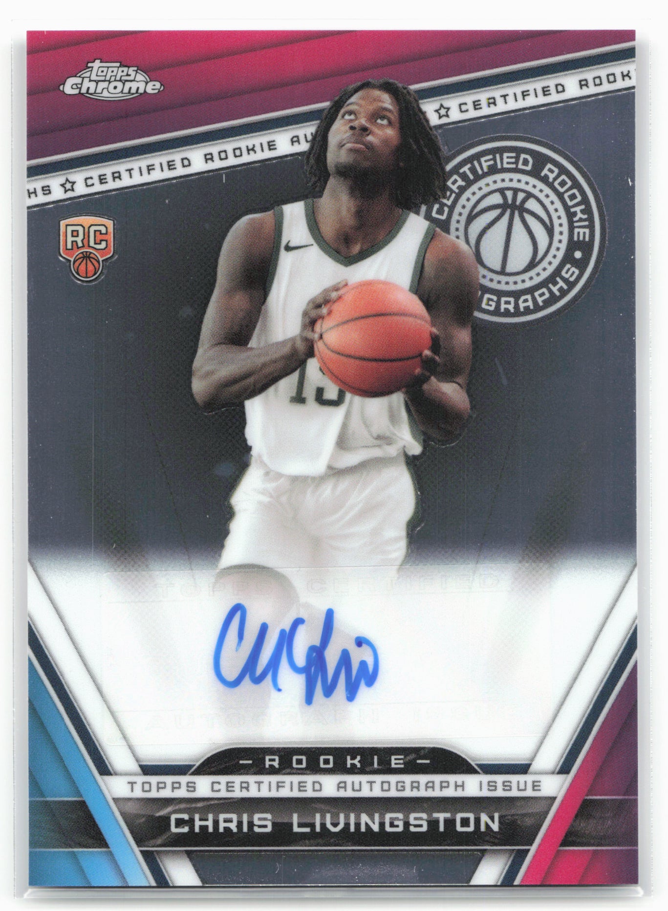 2023-24 Topps Chrome #CRA-CL Chris Livingston Certified Rookie Autographs