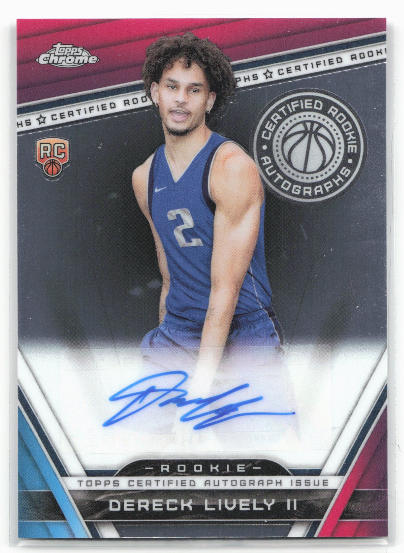 2023-24 Topps Chrome Sapphire Edition #CRA-DL Dereck Lively Certified Autographs