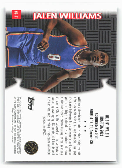 2023-24 Topps Chrome #YQ-11 Jalen Williams Youthquake