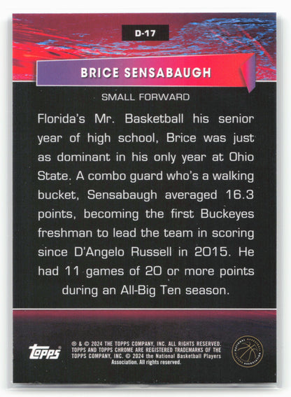 2023-24 Topps Chrome #D-17 Brice Sensabaugh Destiny