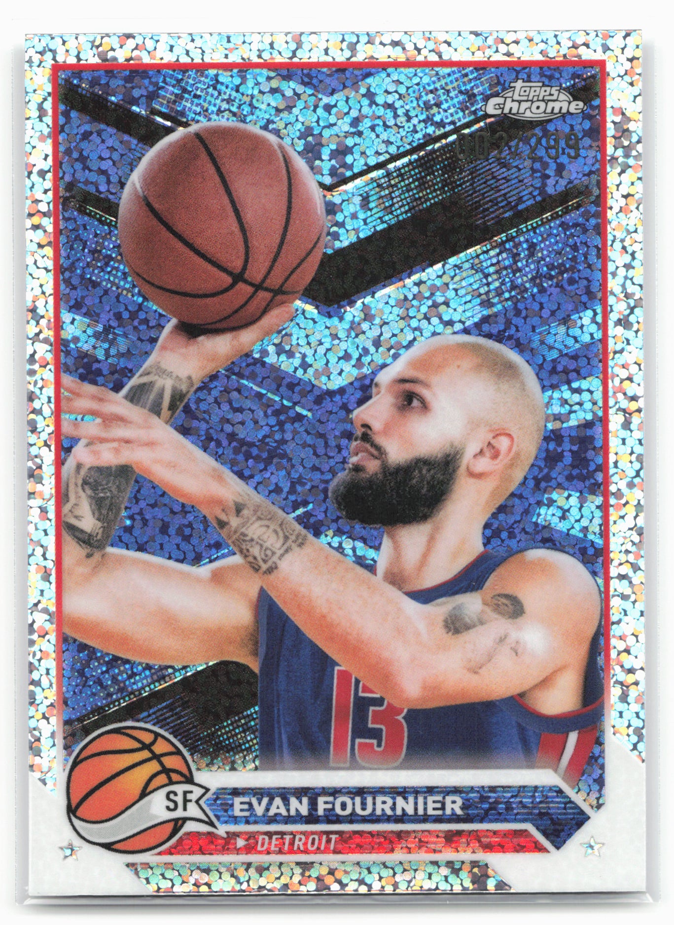 2023-24 Topps Chrome #106 Evan Fournier Speckle Refractors #/299
