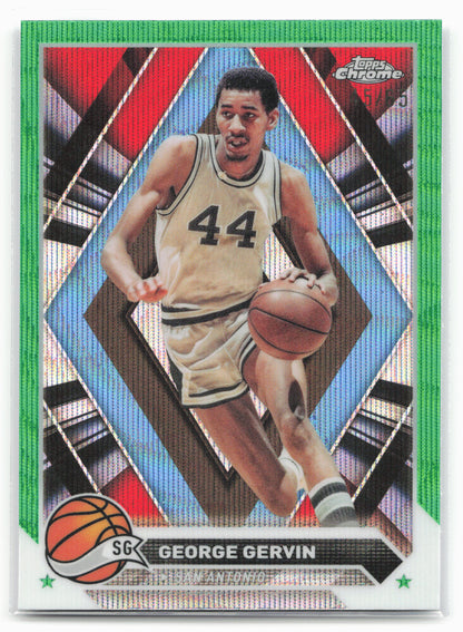 2023-24 Topps Chrome #75 George Gervin Green Wave Refractors #/65
