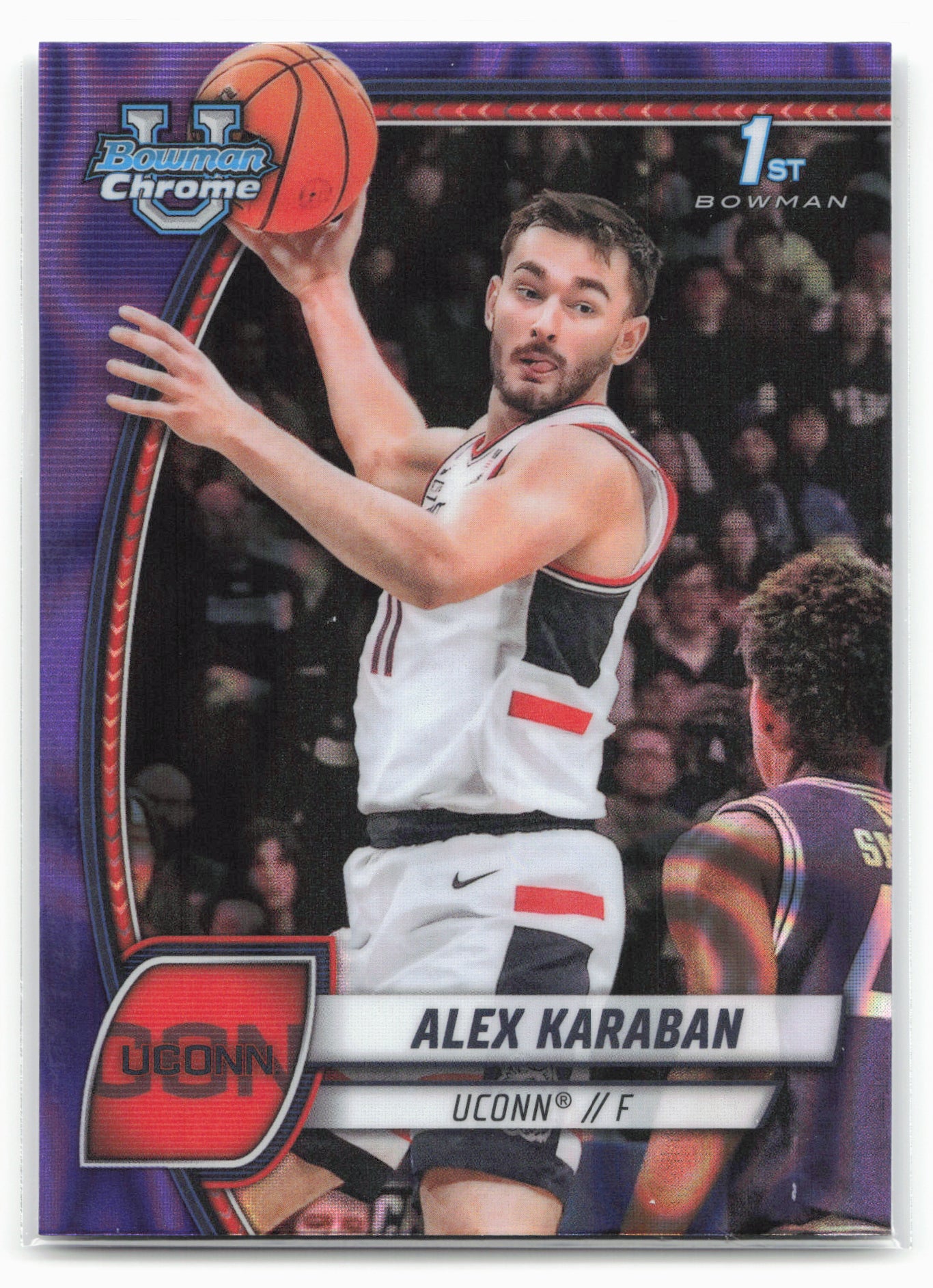 2024-25 Bowman University Chrome #100 Alex Karaban Purple Lava Refractor