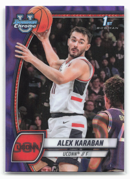 2024-25 Bowman University Chrome #100 Alex Karaban Purple Lava Refractor