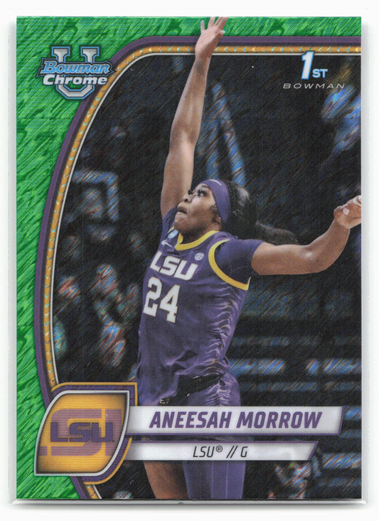 2024-25 Bowman University Chrome #6 Aneesah Morrow Green Shimmer Refractor 17836