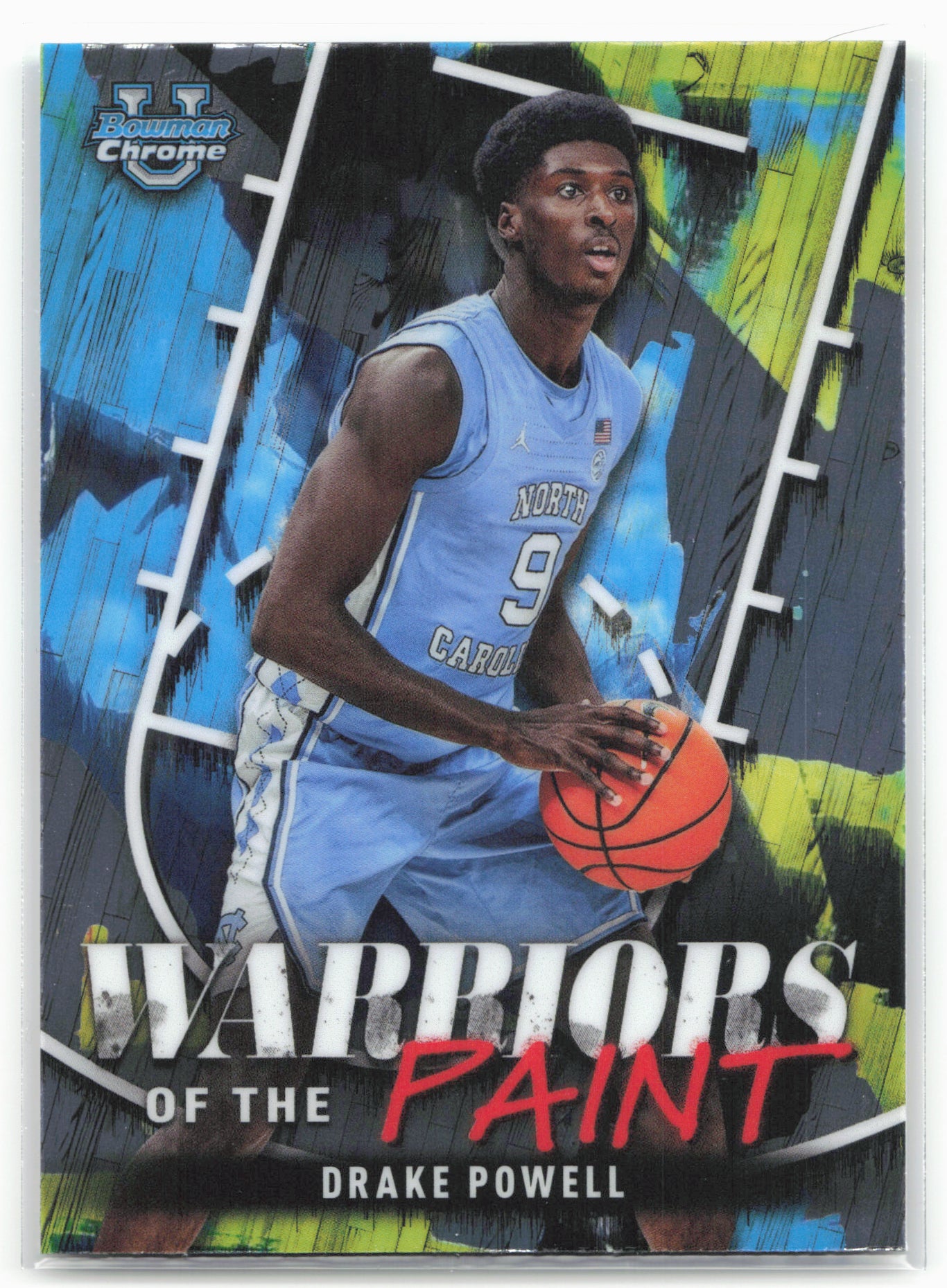 2024-25 Bowman University Chrome #WP-15 Drake Powell Warriors in the Paint 17839
