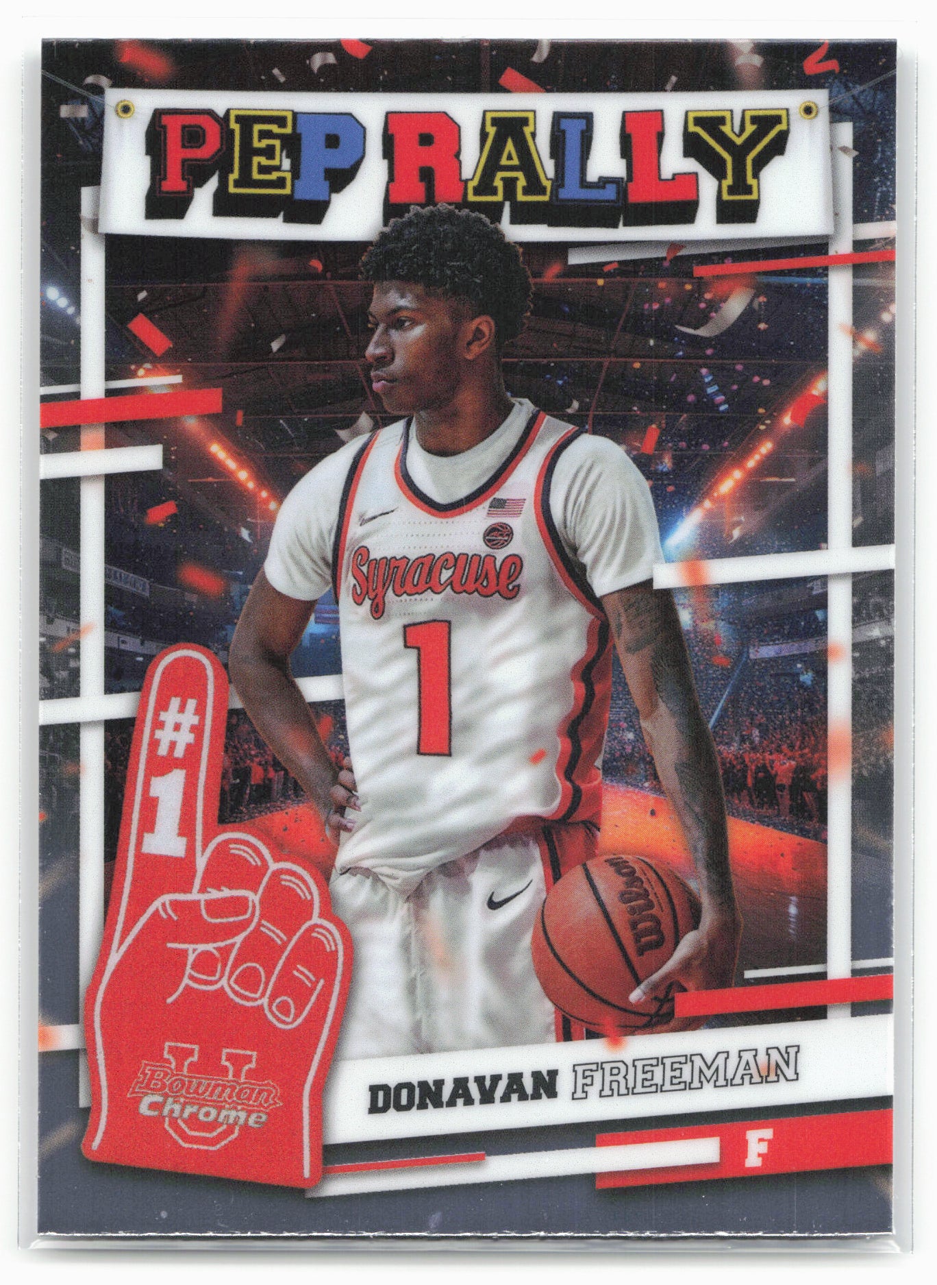 2024-25 Bowman University Chrome #PR-19 Donavan Freeman Pep Rally 17840