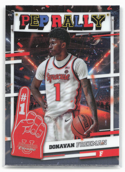 2024-25 Bowman University Chrome #PR-19 Donavan Freeman Pep Rally 17840