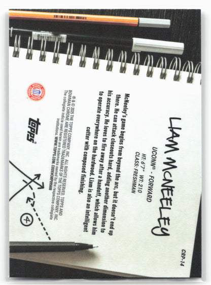 2024-25 Bowman Chrome #CRP-14 Liam McNeeley College Rule Playbook