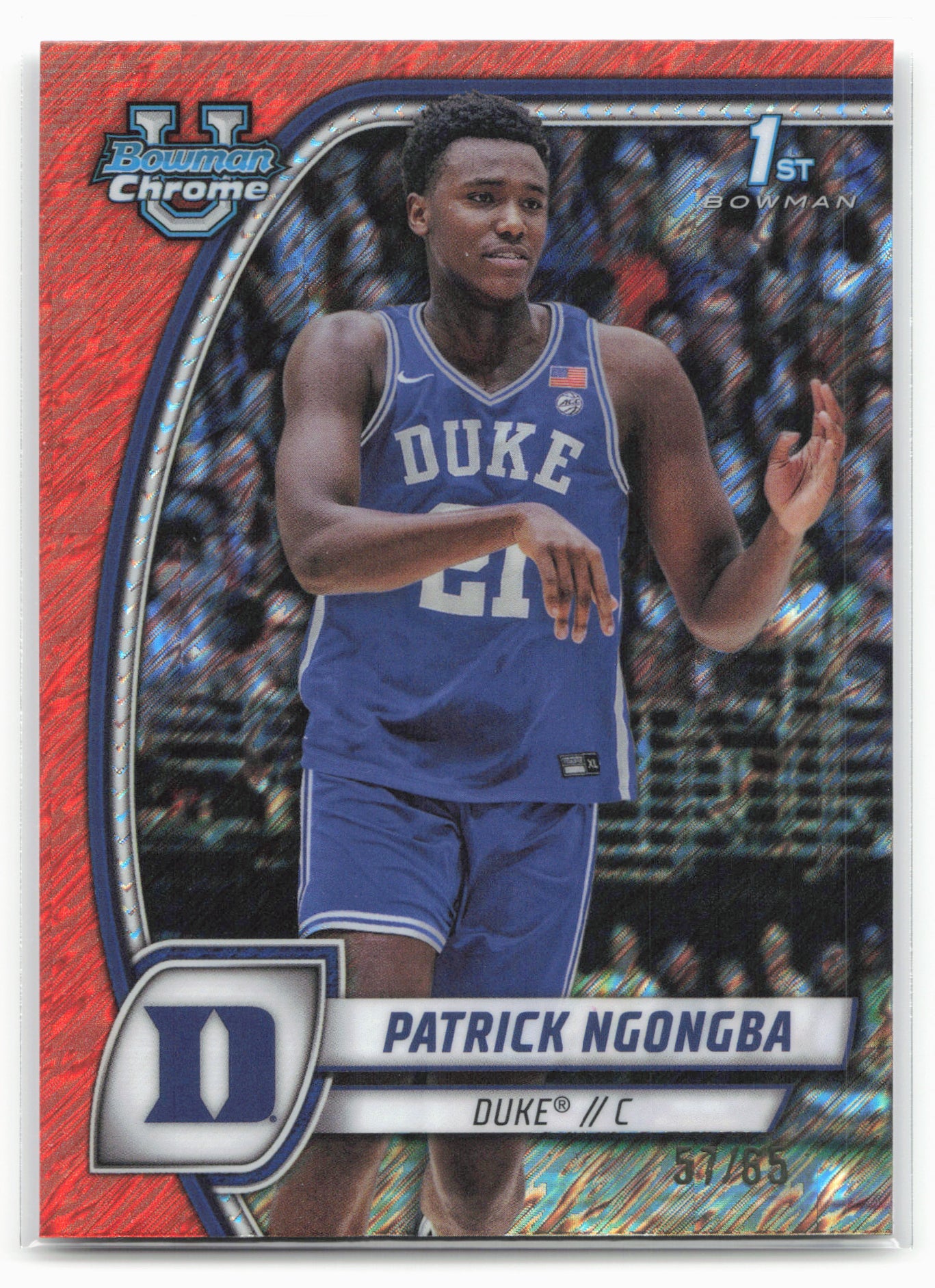 2024-25 Bowman Chrome #58 Patrick Ngongba Orange Shimmer Refractor #/65