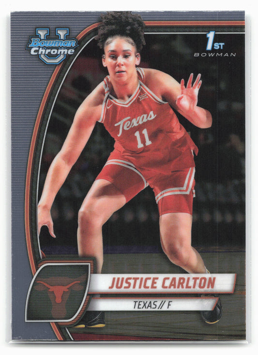 2024-25 Bowman University Chrome #38 Justice Carlton 17845