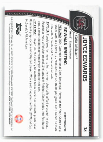 2024-25 Bowman University Chrome #36 Joyce Edwards 17849