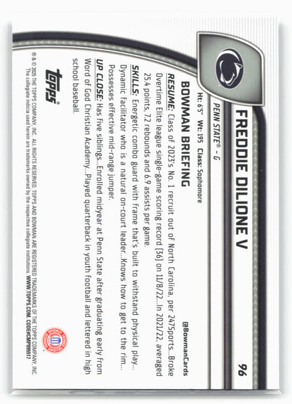 2024-25 Bowman University Chrome #96 Freddie Dilione 17915