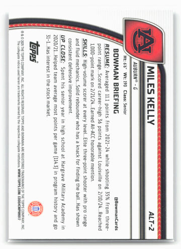 2024-25 Bowman University Chrome #ALT-2 Miles Kelly 17916