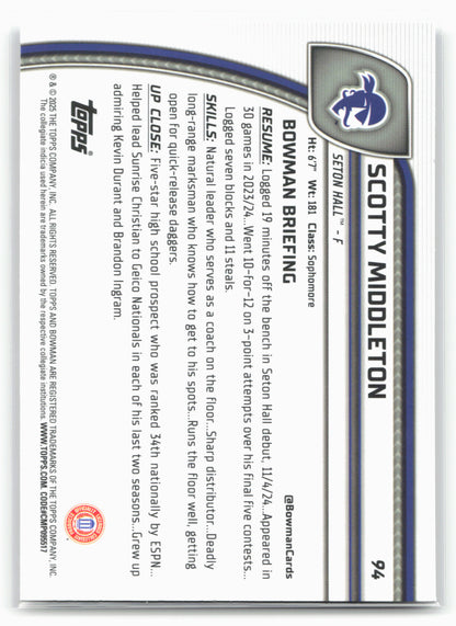 2024-25 Bowman University Chrome #94 Scotty Middleton 17922