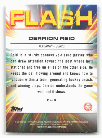 2024-25 Bowman University Chrome #FL-4 Derrion Reid Flash