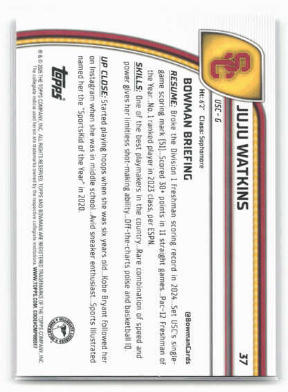 2024-25 Bowman University Chrome #37 Juju Watkins X-Fractor 17932