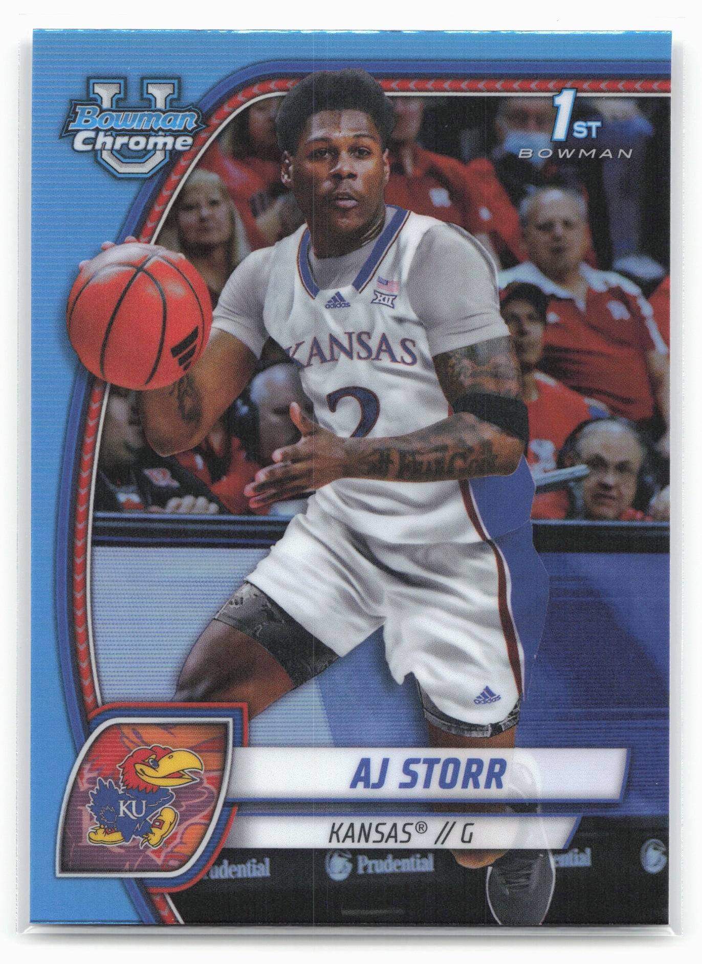 2024-25 Bowman University Chrome #4 AJ Storr Sky Blue Refractor 17934