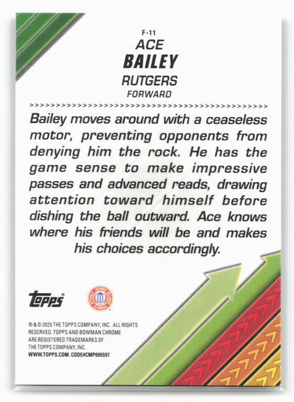 2024-25 Bowman University Chrome #F-11 Ace Bailey Facilitators X-Fractor