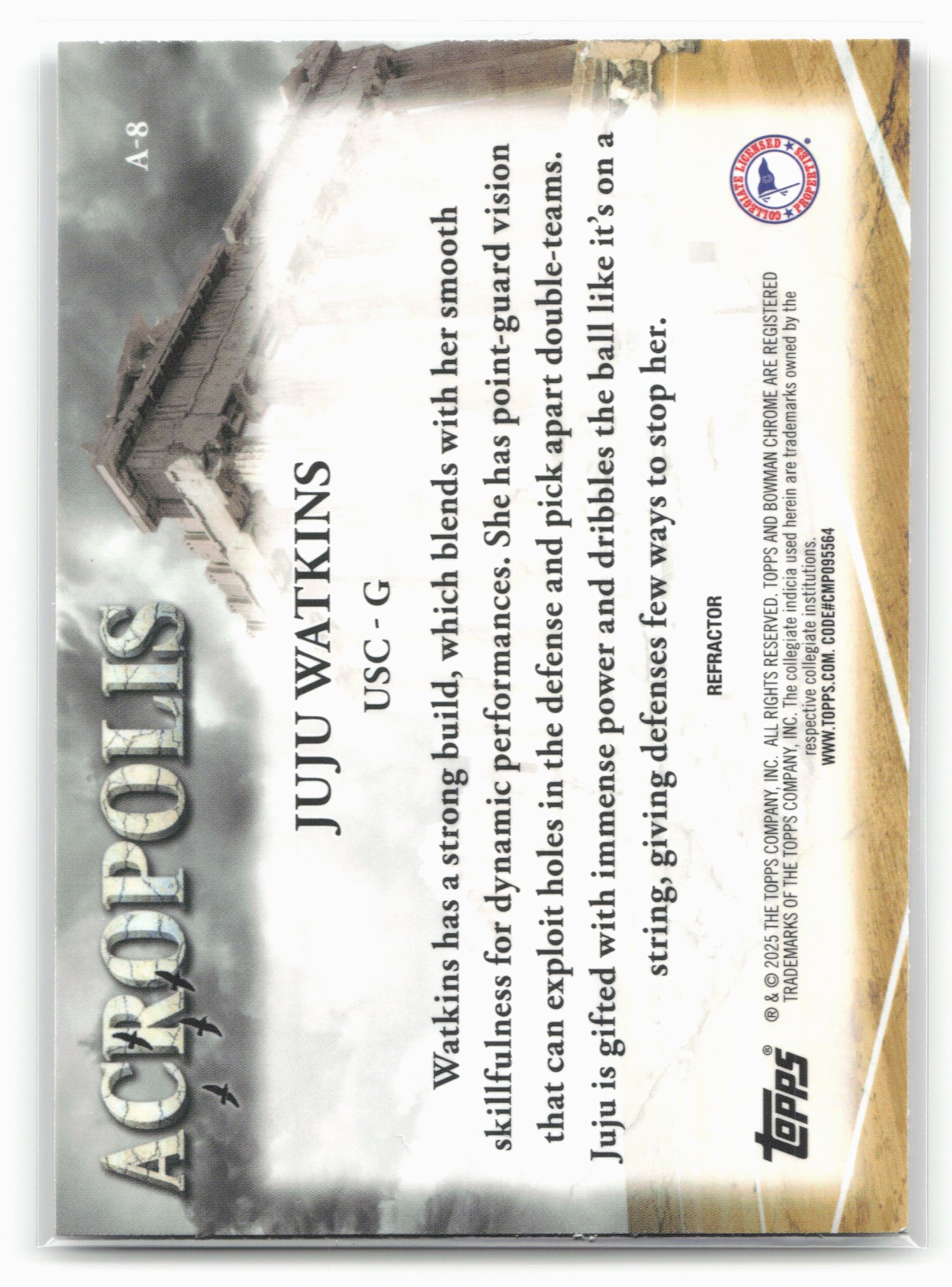 2024-25 Bowman University Chrome #A-8 Juju Watkins Acropolis Refractor 17952