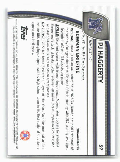2024-25 Bowman University Chrome #59 PJ Haggerty 17962