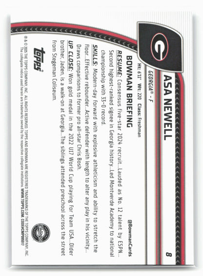 2024-25 Bowman University Chrome #8 Asa Newell 17966