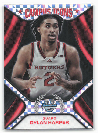 2024-25 Bowman University Chrome #CI-3 Dylan Harper Campus Icons X-Fractor