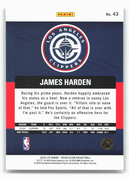 2024-25 Panini Revolution #43 James Harden 17986