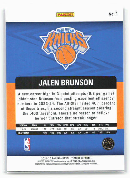 2024-25 Panini Revolution #1 Jalen Brunson 17987
