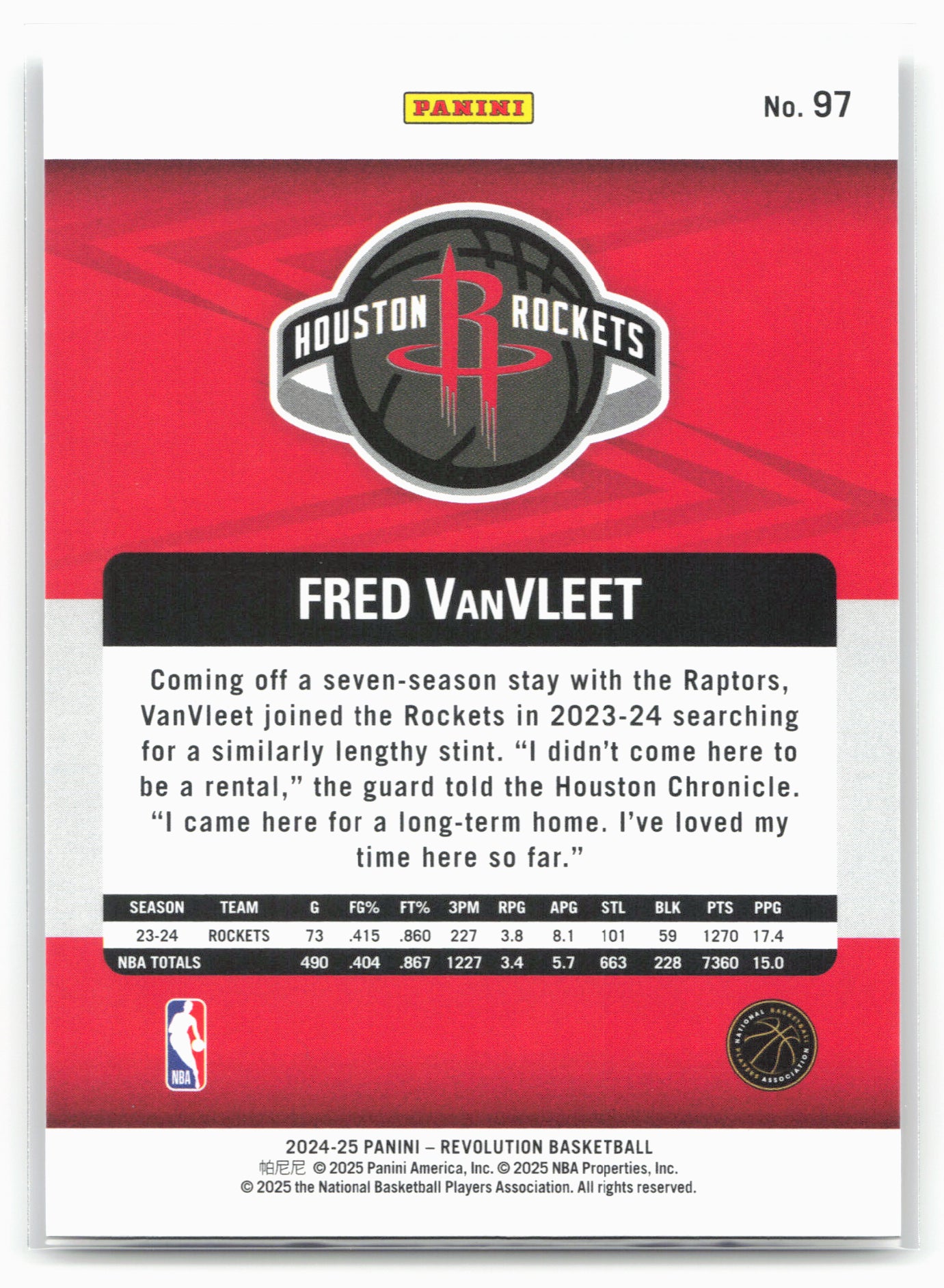 2024-25 Panini Revolution #97 Fred VanVleet 17993