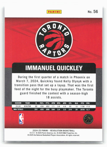 2024-25 Panini Revolution #56 Immanuel Quickley 17996