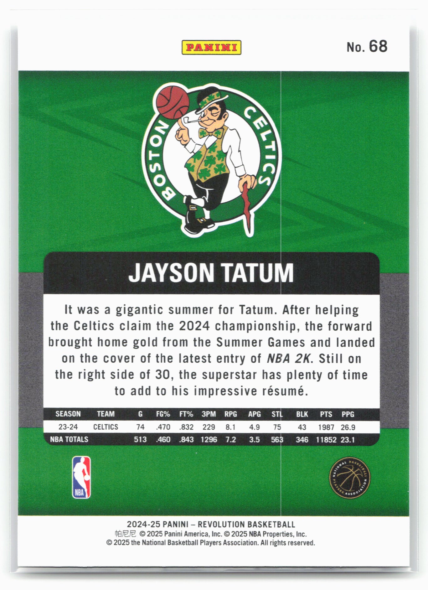 2024-25 Panini Revolution #68 Jayson Tatum 18001