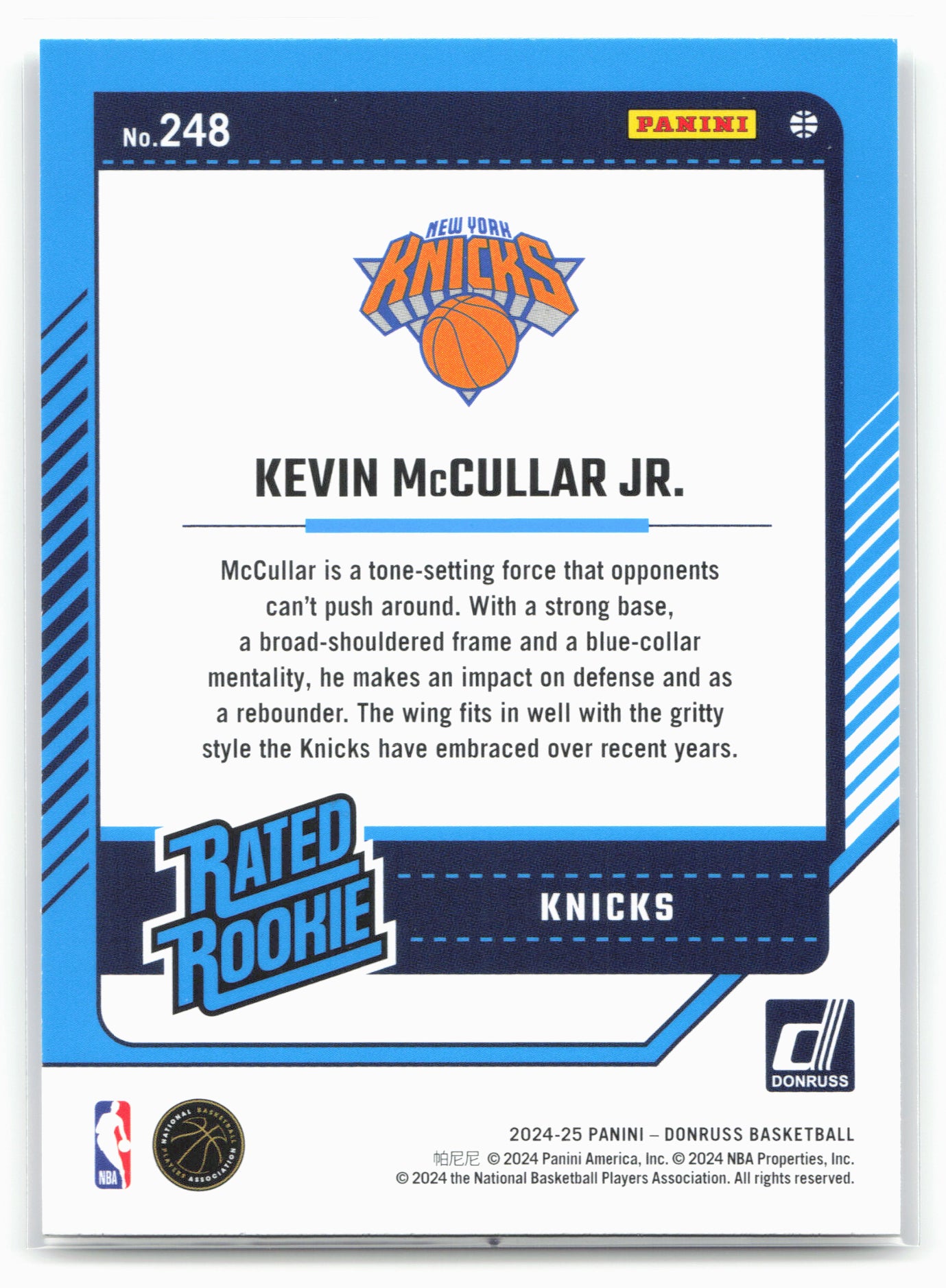 2024-25 Donruss #248 Kevin McCullar Jr.