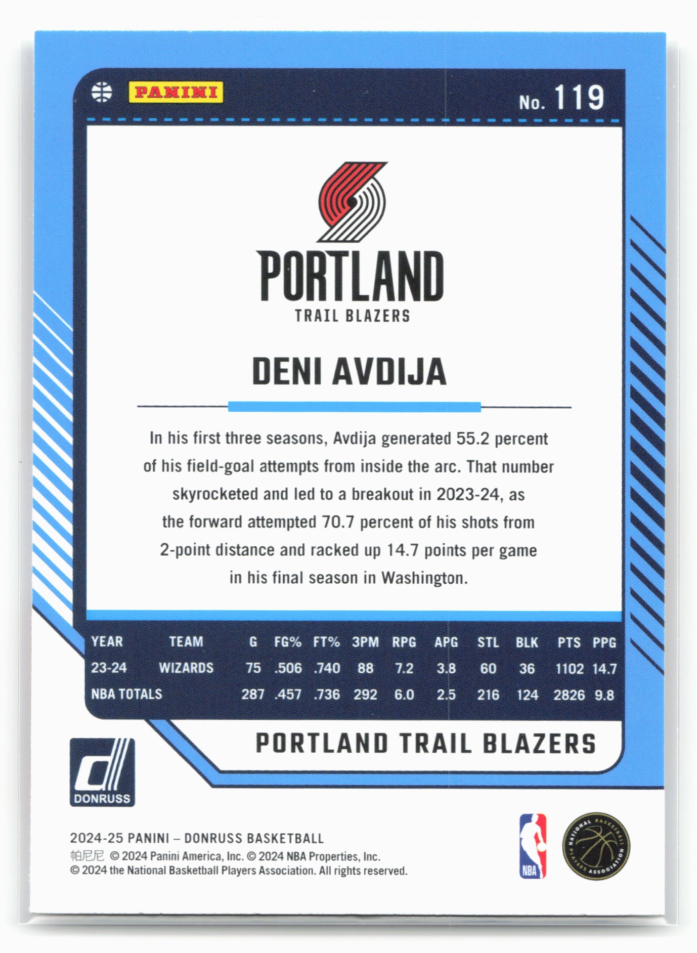 2024-25 Donruss #119 Deni Avdija
