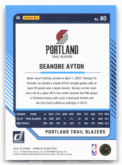2024-25 Donruss #80 Deandre Ayton
