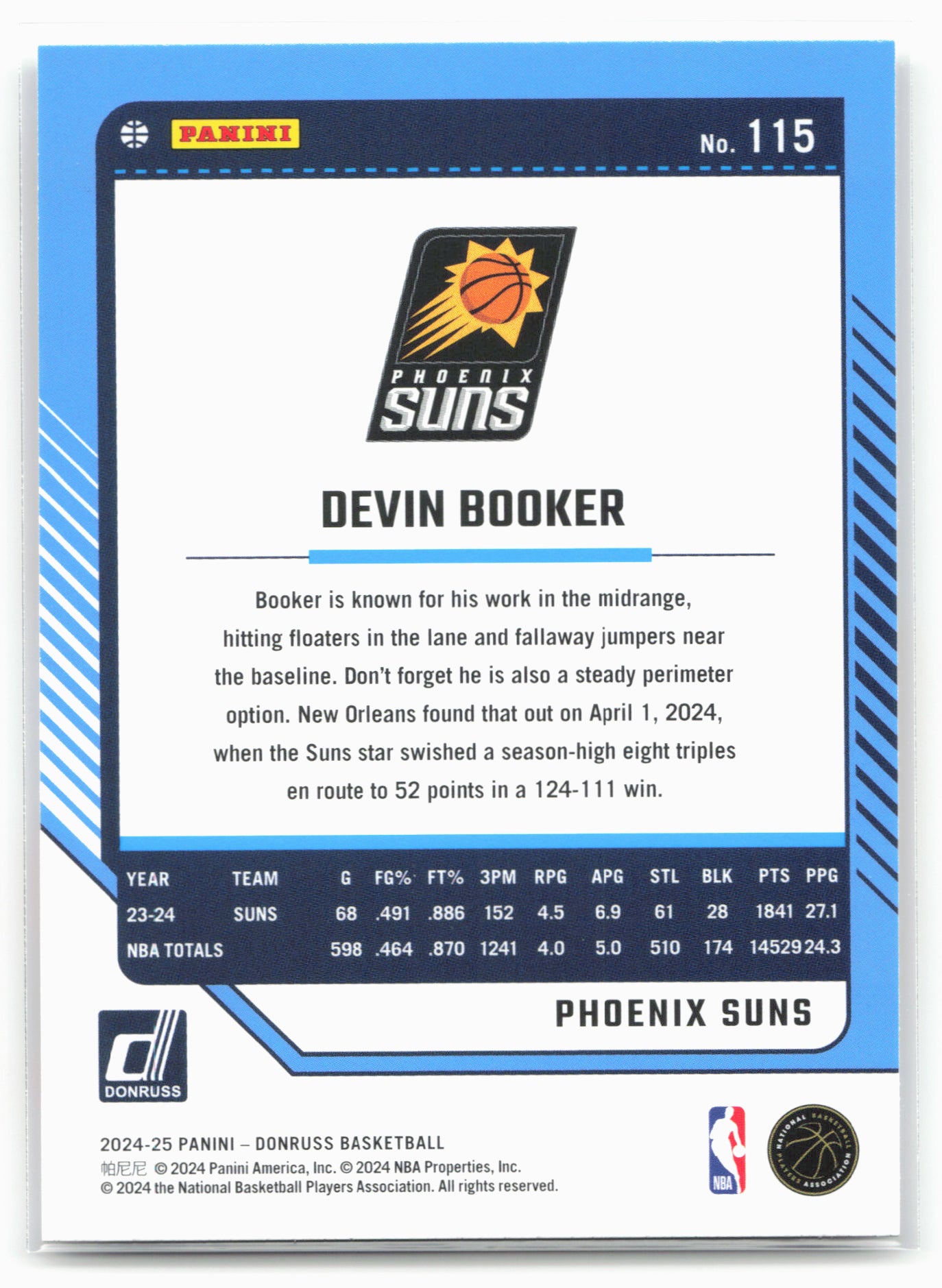 2024-25 Donruss #115 Devin Booker