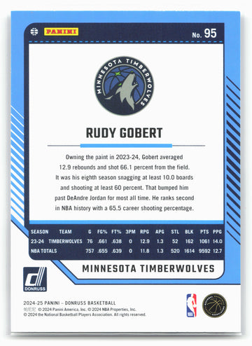 
2024-25 Donruss #95 Rudy Gobert