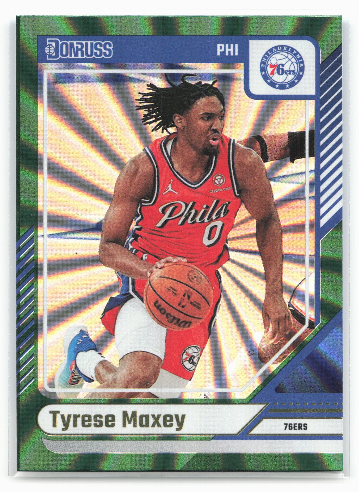 2024-25 Donruss #192 Tyrese Maxey Holo Green Laser