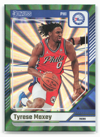 2024-25 Donruss #192 Tyrese Maxey Holo Green Laser