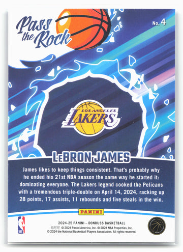 
2024-25 Donruss #4 LeBron James Pass the Rock