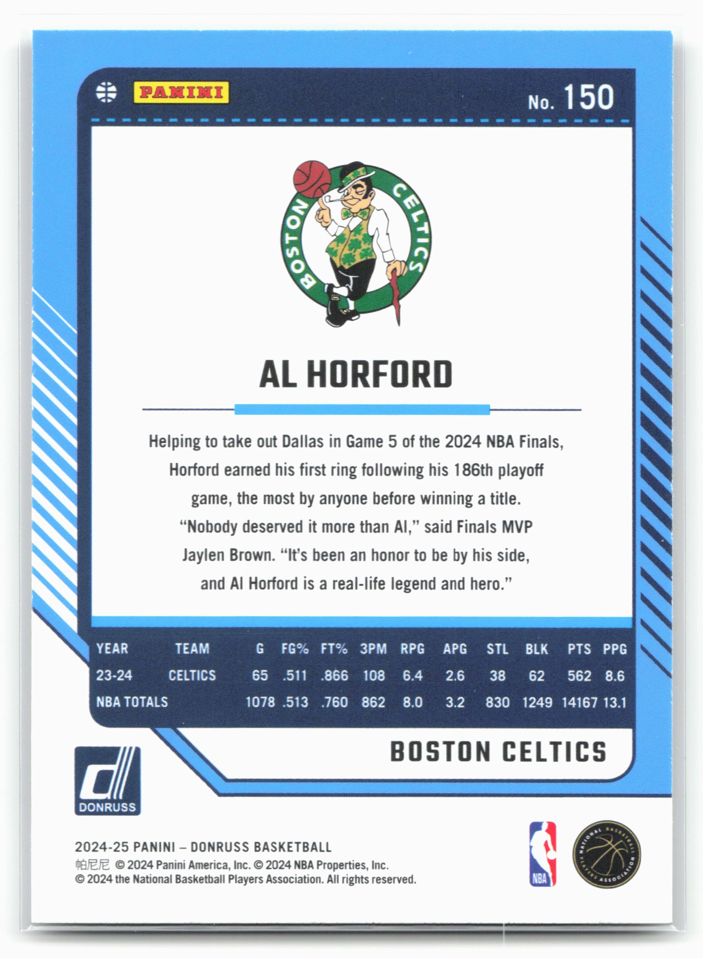 2024-25 Donruss #150 Al Horford Holo Green Laser