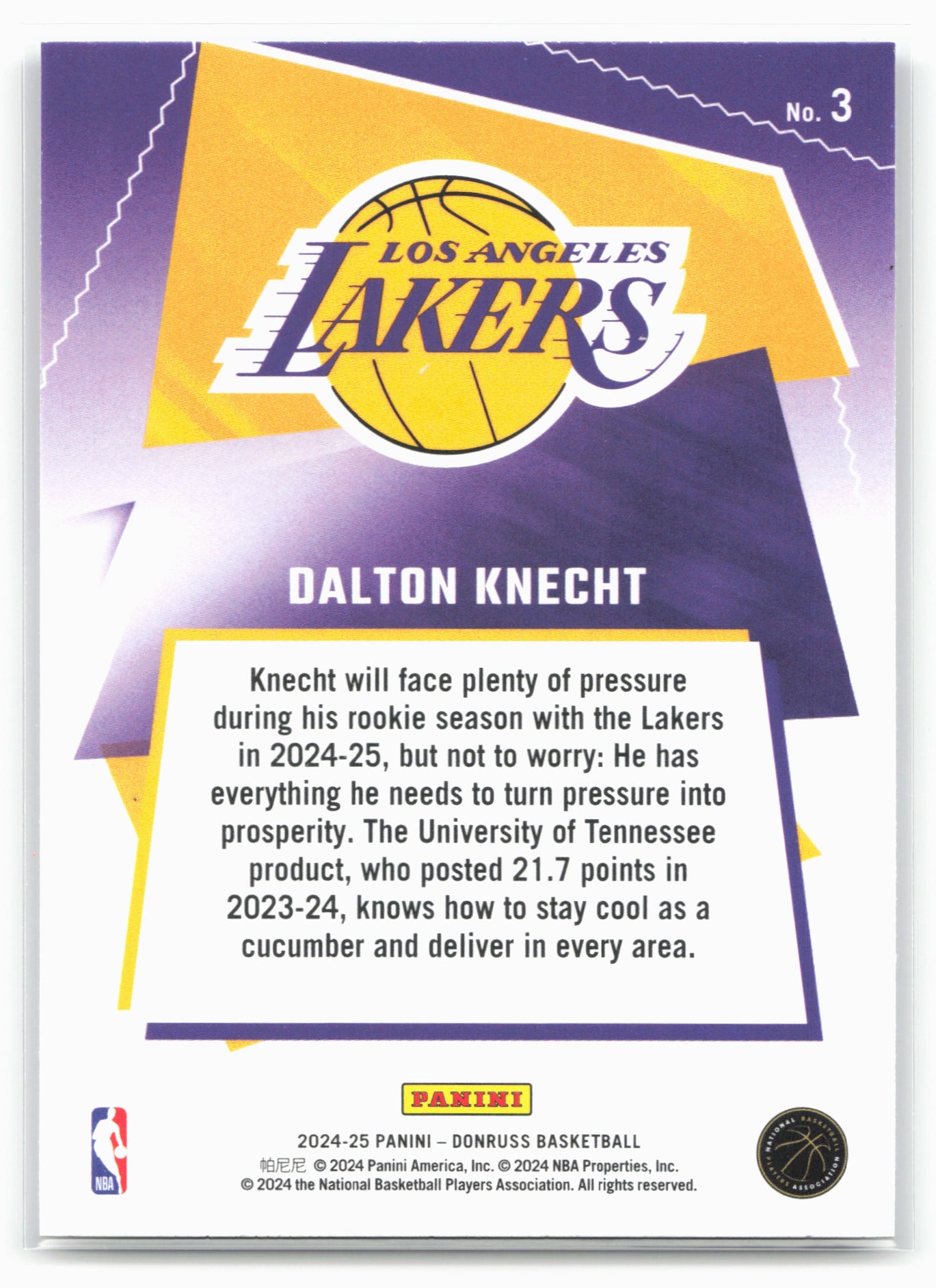 2024-25 Donruss #3 Dalton Knecht Great X-Pectations