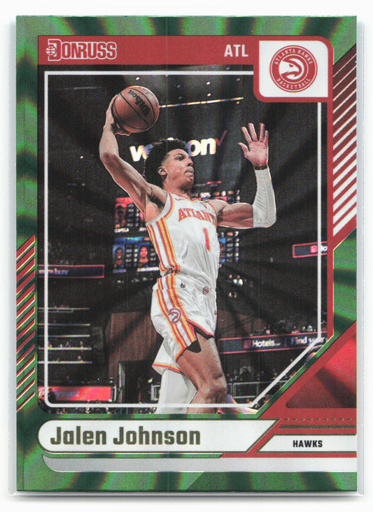 2024-25 Donruss #108 Jalen Johnson Holo Green Laser