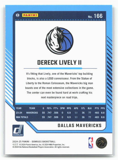 2024-25 Donruss #166 Dereck Lively II Holo Green Laser