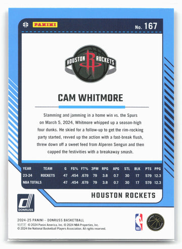 
2024-25 Donruss #167 Cam Whitmore